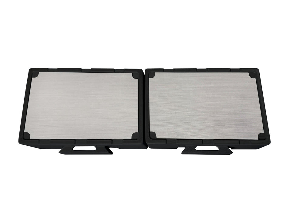 Two black KLIMB JRs from a top view perspective that are connected length wise. Showing the non-slip surface on a white background