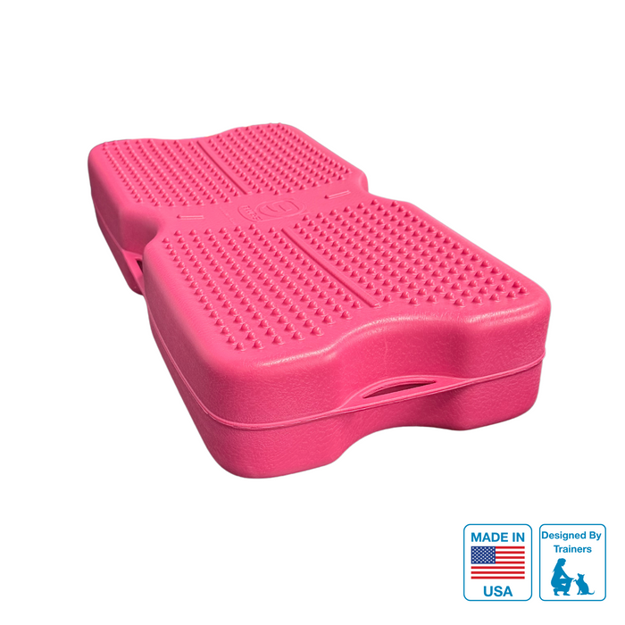 Pink Propel Air platform with textured surface on a white background. MADE IN USA and Designed by Trainers Badge